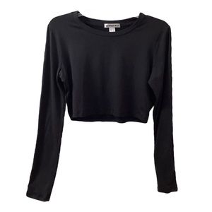 Sommer Ray Large Jersey Knit Long Sleeve Crop Top